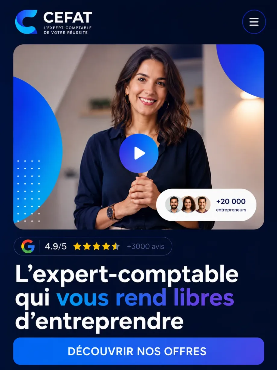 Site institutionnel CEFAT pour expert-comptable avec vidéo de présentation, avis Google et appel à découvrir les offres