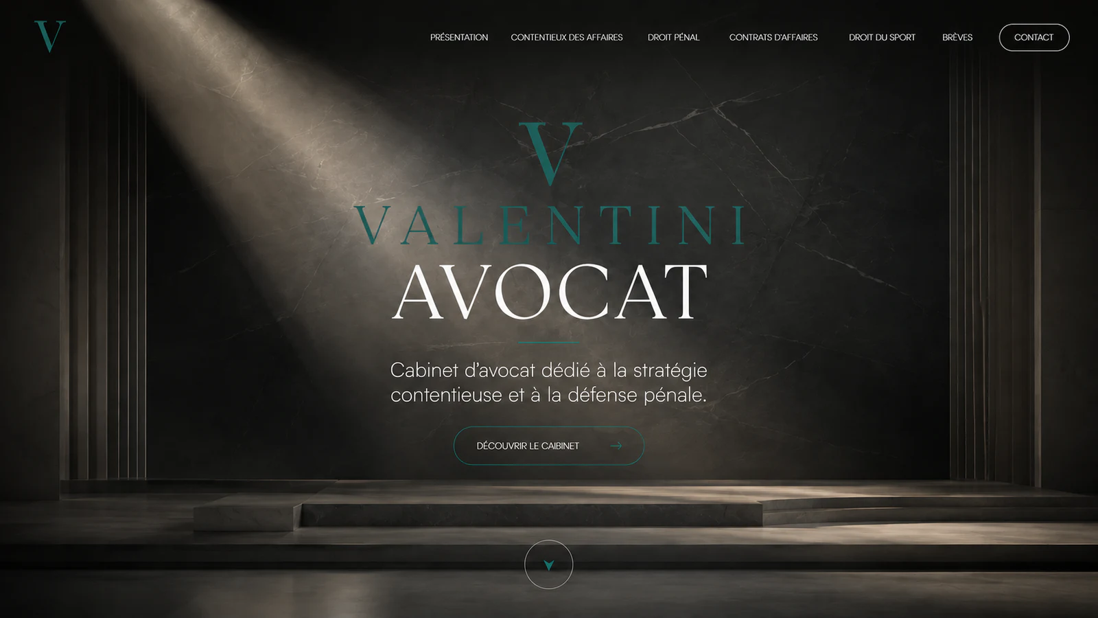 Mise en scène monumentale des activités contentieuses et pénales de Valentini Avocat