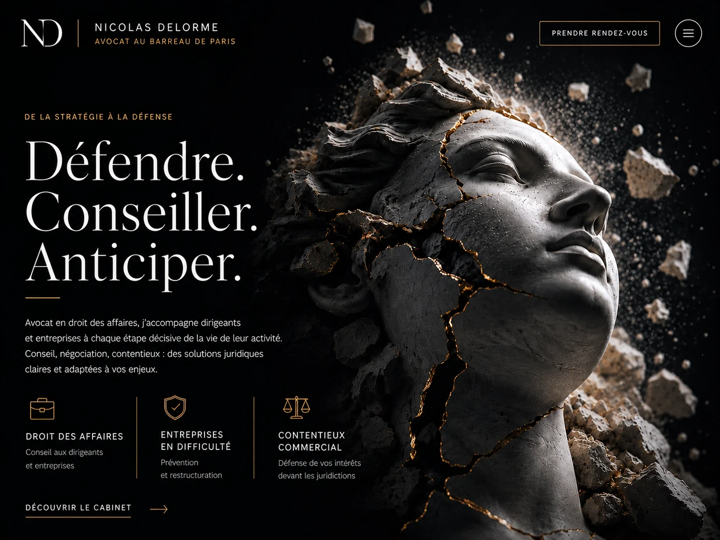 Site internet pour un avocat exerçant en nom propre