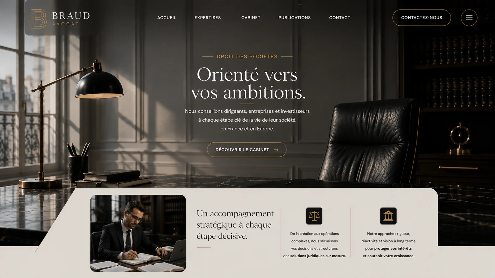 Bureau d’avocat et accompagnement stratégique en droit des sociétés pour Braud Avocat